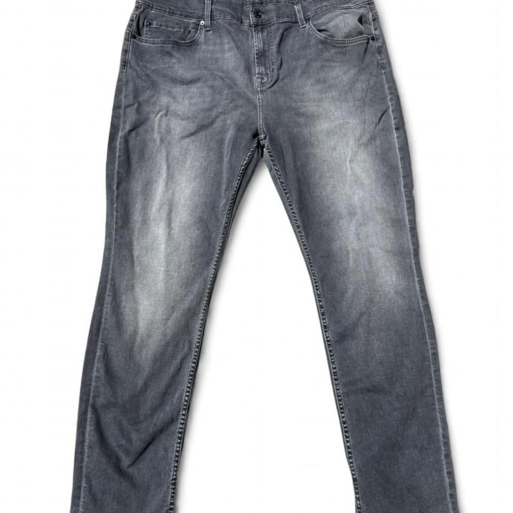 7 For All Mankind Paxtyn Skinny Jeans Mens Grey Faded Slim Fit Denim Pants